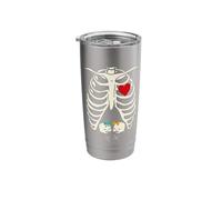 Squelette Grossesse Fille Jumeaux X-Ray Enceinte Halloween Gobelet isotherme en acier inoxydable double paroi