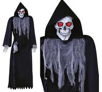 Squelette Halloween Figurine décorative 250 cm Effets d'épouvante Son mobile Horreur Faucheuse, couleur : noir
