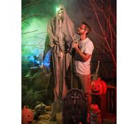 Squelette suspendu Décoration d'Halloween gris-noir 180 cm -