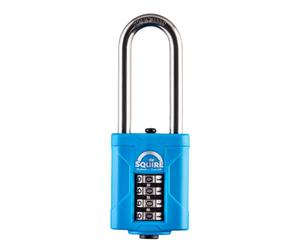 Squire Cadenas moyen (35 CLR bleu) - Cadenas coloré à anse ouverte la plus robuste - Recouvert en acier laminé pour résister à la corrosion - Serrure résistante aux intempéries pour la maison, l'école