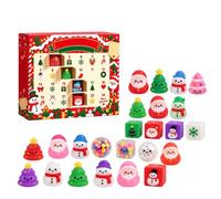 Squishy Calendrier de l'Avent 2026 - 24 jours Mystery Dumpling Calendrier | Avec Père Noël Squishy de 8,5 cm, jouet anti-stress pour enfants et adultes, joli cadeau créatif pour fêtes de Noël