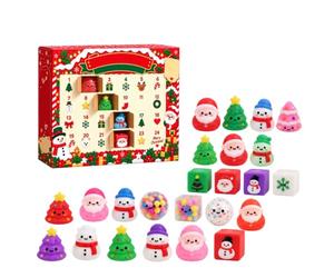 Squishy Calendrier de l'Avent 2026 - 24 jours Mystery Dumpling Calendrier | Avec Père Noël Squishy de 8,5 cm, jouet anti-stress pour enfants et adultes, joli cadeau créatif pour fêtes de Noël