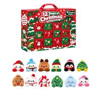 Squishy Calendrier de l'Avent 2026 Peluche Noel,12 Jouets balle anti stress | Dumpling Kawaii Peluches Mignon,mini avent surprise mystère coffret jouet sensoriel