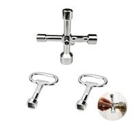 SquishyWorld Clé Triangle Multifonction 5 Têtes 2024 et 2 Clés Carrées en Alliage de Zinc Petit Modèle pour Armoire Electrique Compteur Eau Gaz Poubelle Outil Universel Plombier Electricien
