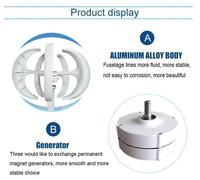 SR-5000 - Éolienne verticale / générateur éolien - 5000 W - 24 V - 5 pales - Vitesse de démarrage : 1,5 m/s - Régulateur de charge inclus - Blanc