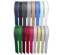 SR Super Ribbons Ruban gros-grain de qualité supérieure 3 mm 6 mm 10 mm 15 mm 25 mm 40 mm 20/50 m sur bobines en plastique rigide, blanc, 6mm x 20m