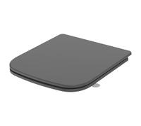 SREWOHS PRO Abattant WC Forme carrée (COURT), Cuvette Toilette avec Frein de Chute, Lunette WC grise, Siège de Toilette, testé jusqu'à 150 kg, Gabarit d'installation inclus,42,3 x 36,1 cm