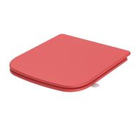 SREWOHS PRO Abattant WC Forme carrée (COURT), Cuvette Toilette avec Frein de Chute, Lunette WC rouge, Siège de Toilette, testé jusqu'à 150 kg, Gabarit d'installation inclus,42,3 x 36,1 cm