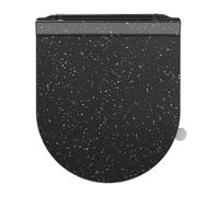 SREWOHS PRO Abattant WC Ultra-mince Forme D, Lunette de Toilette avec Frein de Chute, Siège de toilette en Urée-formaldéhyde avec fonction détachable, Marbre noir, 42,5 * 36,2 cm