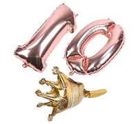 Srliya Ballons en Aluminium, 2 Motifs de Couronnes et de Chiffres | Aluminium durable, idéal pour les décorations d\'anniversaire, comprend 2 couronnes, diverses occasions