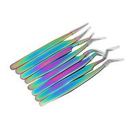 Srliya Ensemble de Pinces à épiler pour Extensions de Cils, 8 Pièces en | Conception professionnelle, haute dureté, poignée ergonomique, parfaite pour greffer des cils, précision de pointe fine