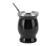 Srliya Ensemble de Tasses à thé en Forme de Gourde en Acier Inoxydable, à Double Paroi de 230ml, pour Boire du café, Cuillère en Paille élégante, Brosse, Tasse à Boire Traditionnelle