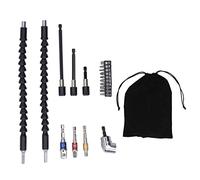 Srliya Ensemble D'Extensions de Forets Extensions de Forets Flexibles Fixation à Angle Droit de 105 Degrés avec Porte-embouts Magnétiques en Acier au Chrome Vanadium pour les