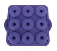 Srliya Moule à Beignets Antiadhésif en Silicone, Haute flexibilité, pour Gâteaux, Muffins, Bagels, Biscuits, Résistance Thermique à 9 Cavités (Bleu roi)