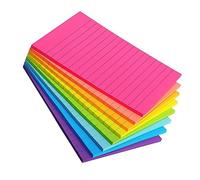 Srliya Notes Autocollantes Lignées de Grande Taille et à Adhésif Puissant | 6 options de couleurs, papier durable, 100 x 150 mm, 45 blocs, organisation facile