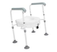 Srliya Siège de Toilette surélevé avec Poignées, Conception Haute stabilité | Colonne Montante Surélevée, en Acier Inoxydable et en Plastique, pour Personnes âgées, Récupération de Remplacement de la