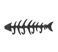 Srliya Support à Crochets en Arête de Poisson, Design Rétro en Fonte | Poli à la main, installation facile avec des vis, ornement mural décoratif, adapté aux manteaux, serviettes