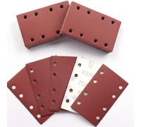 Sruhrak 50 Pièces Feuilles Abrasives, 80x133mm Papier a Poncer 240 Grains Papier Abrasif pour Bosch Ponceuse Vibrante Polir et Enlever La Rouille