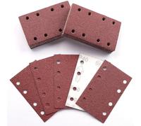 Sruhrak 50 Pièces Feuilles Abrasives, 80x133mm Papier a Poncer 40 Grains Papier Abrasif pour Bosch Ponceuse Vibrante Polir et Enlever La Rouille