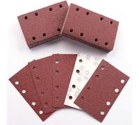 Sruhrak 50 Pièces Feuilles Abrasives, 80x133mm Papier a Poncer 60 Grains Papier Abrasif pour Bosch Ponceuse Vibrante Polir et Enlever La Rouille