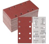 Sruhrak 93x185 mm Papier a Ponce 220 Grain Feuille Ponceuse 50 Pièces | Papier Abrasif Abrasives Papier pour Ponceuse Vibrante Polir et Enlever La Rouille