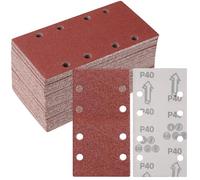Sruhrak 93x185 mm Papier a Ponce 40 Grain Feuille Ponceuse 50 Pièces | Papier Abrasif Abrasives Papier pour Ponceuse Vibrante Polir et Enlever La Rouille