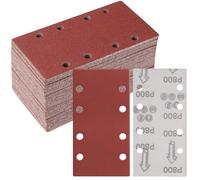 Sruhrak 93x185 mm Papier a Ponce 800 Grain Feuille Ponceuse 50 Pièces | Papier Abrasif Abrasives Papier pour Ponceuse Vibrante Polir et Enlever La Rouille