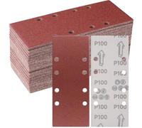 Sruhrak 93x230 mm Papier a Ponce 100 Grain Feuille Ponceuse 50 Pièces | Papier Abrasif Abrasives Papier pour Ponceuse Vibrante Polir et Enlever La Rouille