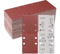 Sruhrak 93x230 mm Papier a Ponce 40 Grain Feuille Ponceuse 50 Pièces | Papier Abrasif Abrasives Papier pour Ponceuse Vibrante Polir et Enlever La Rouille