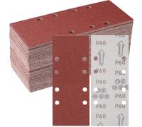 Sruhrak 93x230 mm Papier a Ponce 60 Grain Feuille Ponceuse 50 Pièces | Papier Abrasif Abrasives Papier pour Ponceuse Vibrante Polir et Enlever La Rouille