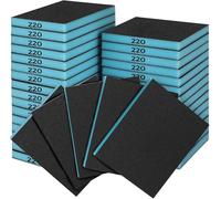 Sruhrak Éponge Abrasive Grain 220, Lot de 18, Cale de Ponçage Souples et Flexibles pour Usage à Sec ou à l'eau, pour Éliminer Rayures et Saletés sur Murs en Plâtre, Bois et Métal