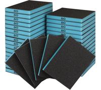 Sruhrak Éponge Abrasive Grain 80, Lot de 18, Cale de Ponçage Souples et Flexibles pour Usage à Sec ou à l'eau, Idéale pour Éliminer Rayures et Saletés sur Murs, Bois et Métal