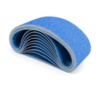 Sruhrak Lot de 10 Bandes Abrasives 65 x 410 mm Grain 60/80/120/240/400 | Corindon de zirconium adapté aux ponceuses à bande, ponçage métal, bois et décapage de peinture