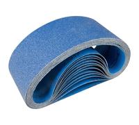 Sruhrak Lot de 12 Bandes Abrasives 100 x 610 mm Grain 40/60/80/120/240/400 | Corindon de zirconium adapté aux ponceuses à bande, ponçage métal, bois et décapage de peinture