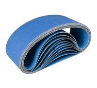 Sruhrak Lot de 12 Bandes Abrasives 75 x 533 mm Grain 40/60/80/120/240/400 | Corindon de zirconium adapté aux ponceuses à bande, ponçage métal, bois et décapage de peinture