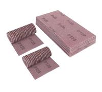 Sruhrak Treillis Feuilles Abrasive 115x230mm, 25 Pièces Papier a Poncer 120 Grains Abrasives Papier pour Ponceuse Vibrante Polir et Enlever La Rouille
