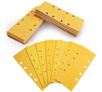 SRunDe 56 Pièces Papier Abrasif 93x230MM 7 Grains 40 60 80 120 180 240 320 Papier de Verre Ponceuse 93/230 8 Trous pour Ponceuse Rectangulaire Vibrante Polir et Enlever La Rouille Poncer Bois