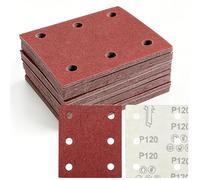 SRunDe 60 Pièces Papier Abrasif pour Ponceuse 115 x 101mm 120 Grain | 6 Trous Rectangulaire Papier de Verre Compatible avec Makita BO4555 BO4554 BO4561DBO484Z DBO480Z BO4565K BO4565J