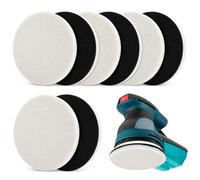 SRunDe 8 Pièces Tampon de Polissage 125 mm Feutre Souple Lavable Disque | Polissage 125mm Réutilisable pour Verre Métal Bois pour Ponceuse Excentrique Disque de Polissage Auto Compatible avec Bosch