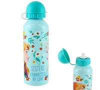 SRV Hub Bouteille d'eau en aluminium Frozen, 500ml Enfants Réutilisable Anti-fuite Sans BPA Légère Étanche KBT Disney Bouteille, Idéale pour l'école, la crèche, le sport, le pique-nique | Turquoise