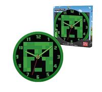 SRV Hub Minecraft Horloge Murale éducative pour Enfants, 25 cm, à Son Minimal pour Apprendre Les Enfants, Cadran coloré, Quart de marquage, analogique pour Enfants garçons à