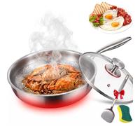 SRXY Poele En Titane Martelé,2026 Titanium Frying Pan 20/24/26/28/30cm,Quick And Even Heating, Thickening, Scratch Resistance, Suitable For Any Cooker (28CM)