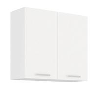 ATLAS Meuble haut 2 portes battantes - Décor blanc - L80 x P31 x H72