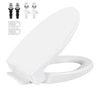 SS114 Siège de toilette de rechange à fermeture douce compatible avec TOTO SS114/SS113/SS154/SS224/SS204, pièces traditionnelles allongées et robustes avec 2 boulons et écrous de toilette, coton blanc
