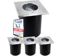 SSC-LUXon 4 pièces JUAVI spot encastré de sol pivotant carré IP67 pour 1x GU10 - spot de sol carrossable (sans ampoule)