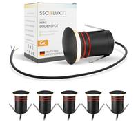 SSC-LUXon 6x JAVO Mini Jardin Encastré Lampes LED 230V Lumière indirecte non éblouissante - Lampes de sol IP67 résistant au piétinement et aux intempéries