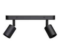 SSC-LUXon AWORA 2 flammes noir - plafonnier led double spot orientable | Éclaire uniformément toute la pièce, pose simple et faible consommation pour un usage quotidien et durable.