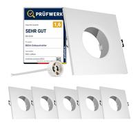 SSC-LUXon BEDA Spot LED Encastrable Carré Blanc IP65 - Lot 6 Spots GU10 | Installation rapide et discrète pour un rendu épuré, faible consommation et longue durée de vie au quotidien.