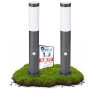 SSC-LUXon BOSEA-B - lot de 2 bornes lumineuses anthrazit E27 IP44 50cm | Détection fiable et réglage simple pour un allumage automatique, plus de confort et d'économies au quotidien.