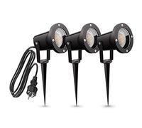 SSC-LUXon CARI noir - lot de 3 spots de jardin sur piquet noirs IP65 | Faisceau puissant couvrant une large zone, robuste et fiable pour un usage intensif intérieur comme dehors.